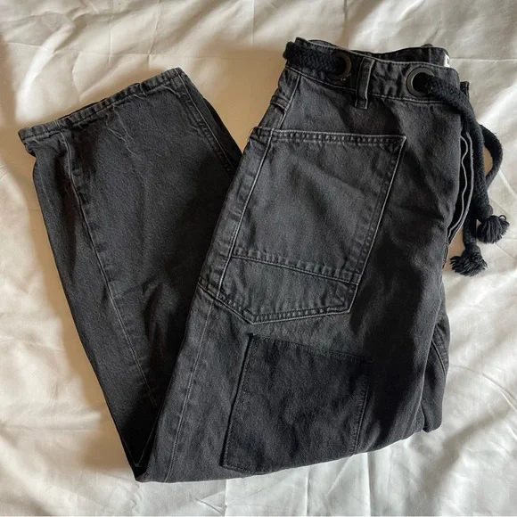 We the Free Womens Moxie Low Slung Pull On Barrel Jeans 30 in Midnight Hawk - Picture 3 of 10